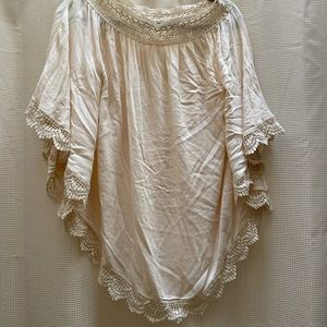 Scalloped blouse off the shoulder